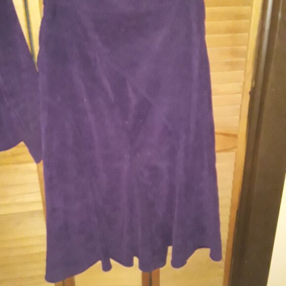 CATO SZ 8 Purple Suede Jacket & Midi Skirt Suit Set Business Career Soft! - Picture 8 of 12